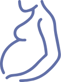 Illustrazione di una donna incinta, che rappresenta le numerose analisi NIPT annuali eseguite da Eurofins Genoma, evidenziando la loro esperienza nel campo della diagnosi prenatale.